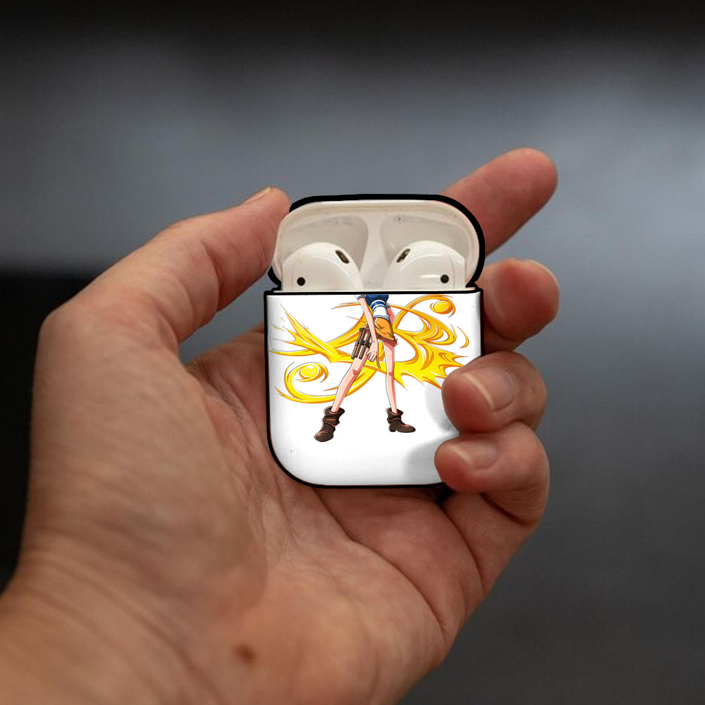 ワンピース ナミ ONE PIECE Nami AirPods 第2世代保護ケース ハードシェル ブラック 耐衝撃・防指紋・カラビナ付き