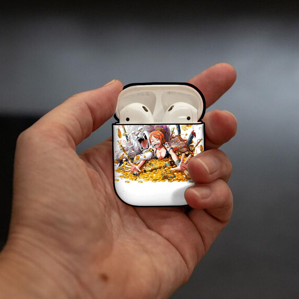 ワンピース ナミ ONE PIECE Nami AirPods 第2世代保護ケース ハードシェル ブラック 耐衝撃・防指紋・カラビナ付き