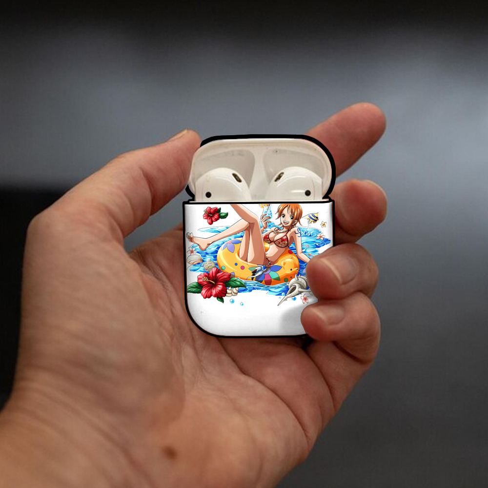 ワンピース ナミ ONE PIECE Nami AirPods 第2世代保護ケース ハードシェル ブラック 耐衝撃・防指紋・カラビナ付き