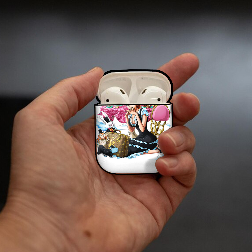 ワンピース ナミ ONE PIECE Nami AirPods 第2世代保護ケース ハードシェル ブラック 耐衝撃・防指紋・カラビナ付き