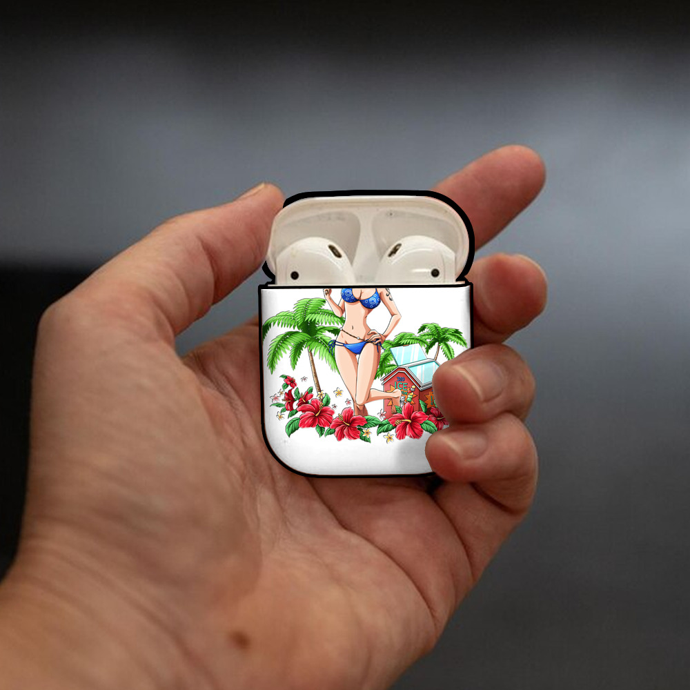 ワンピース ナミ ONE PIECE Nami AirPods 第2世代保護ケース ハードシェル ブラック 耐衝撃・防指紋・カラビナ付き