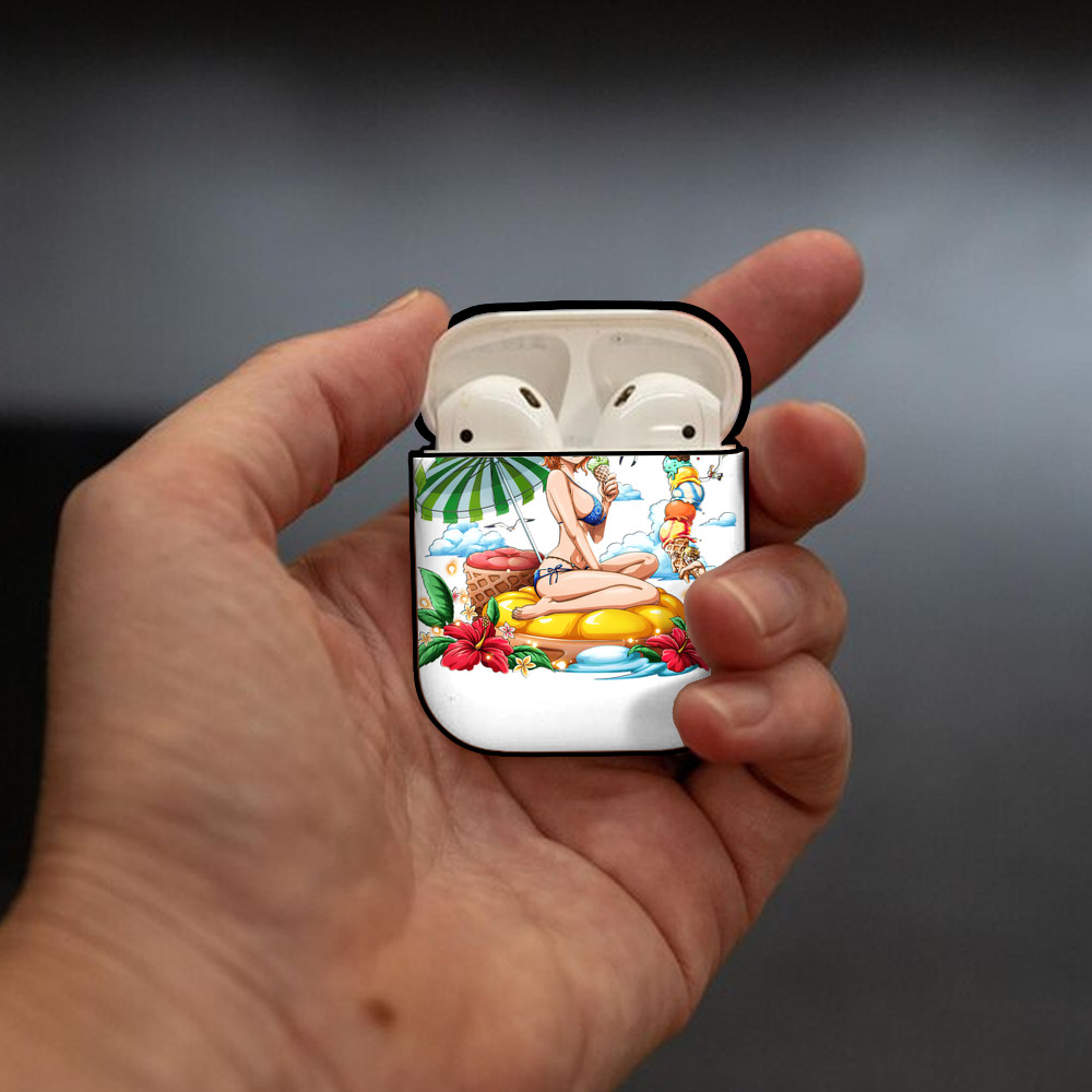 ワンピース ナミ ONE PIECE Nami AirPods 第2世代保護ケース ハードシェル ブラック 耐衝撃・防指紋・カラビナ付き