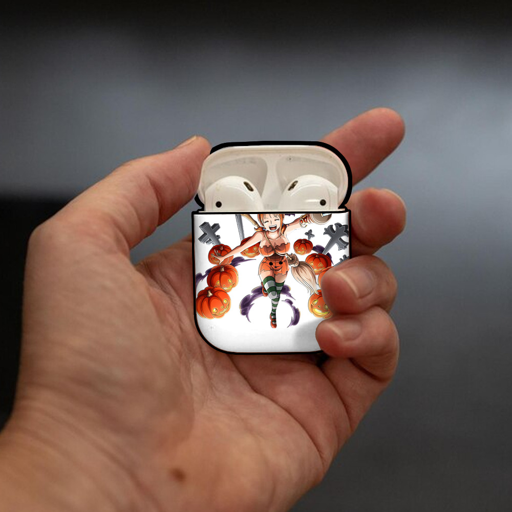 ワンピース ナミ ONE PIECE Nami AirPods 第2世代保護ケース ハードシェル ブラック 耐衝撃・防指紋・カラビナ付き