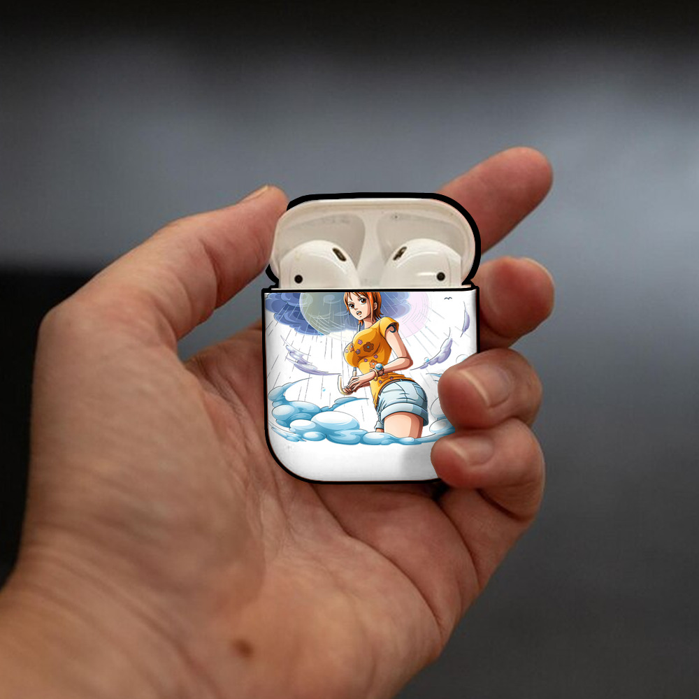 ワンピース ナミ ONE PIECE Nami AirPods 第2世代保護ケース ハードシェル ブラック 耐衝撃・防指紋・カラビナ付き