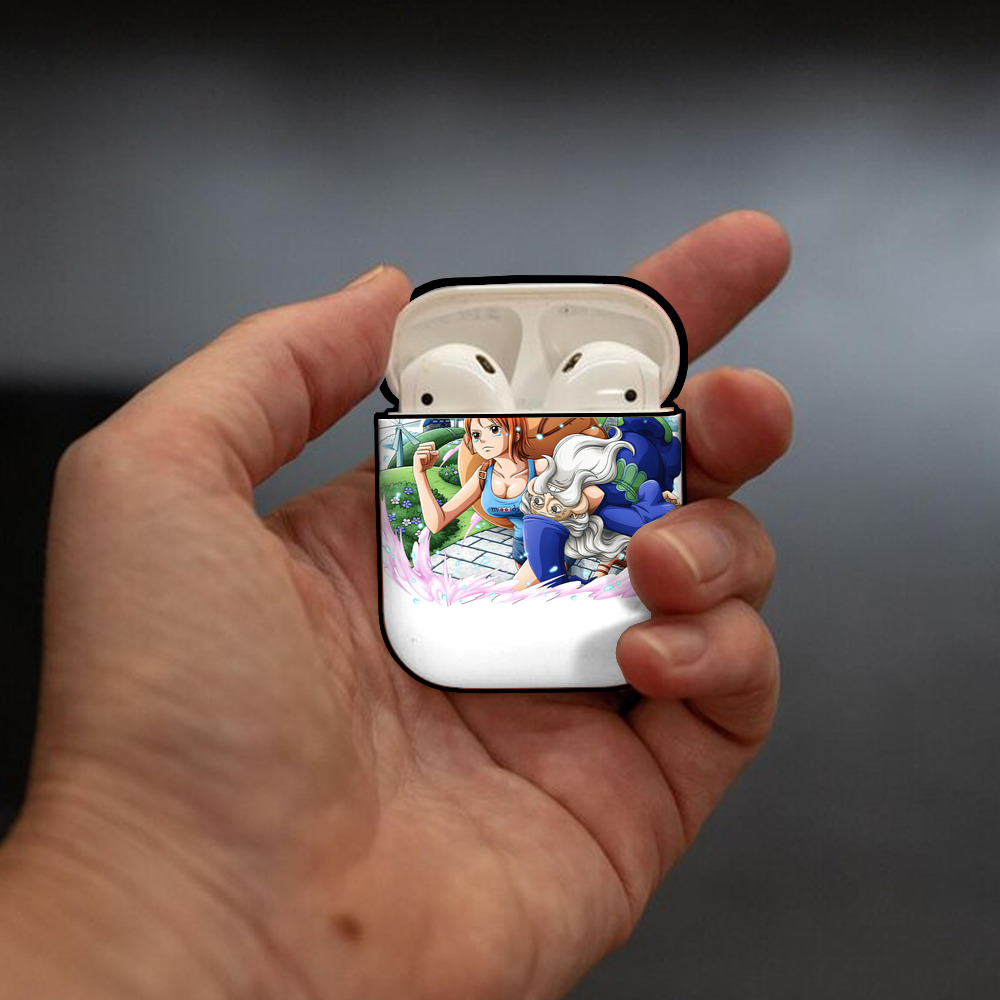 ワンピース ナミ ONE PIECE Nami AirPods 第2世代保護ケース ハードシェル ブラック 耐衝撃・防指紋・カラビナ付き