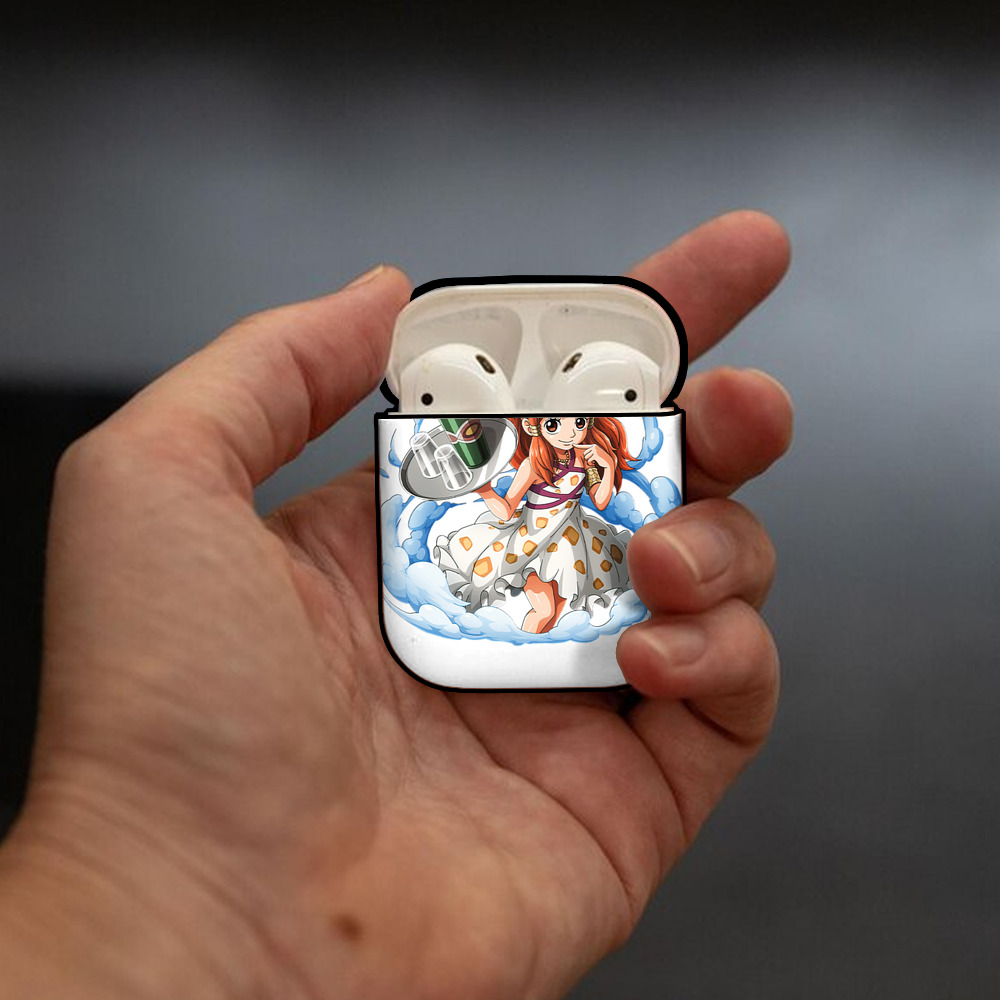 ワンピース ナミ ONE PIECE Nami AirPods 第2世代保護ケース ハードシェル ブラック 耐衝撃・防指紋・カラビナ付き