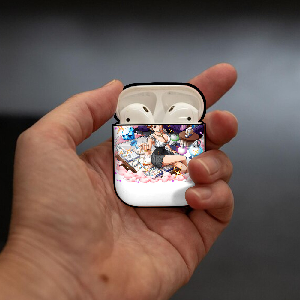 ワンピース ナミ ONE PIECE Nami AirPods 第2世代保護ケース ハードシェル ブラック 耐衝撃・防指紋・カラビナ付き