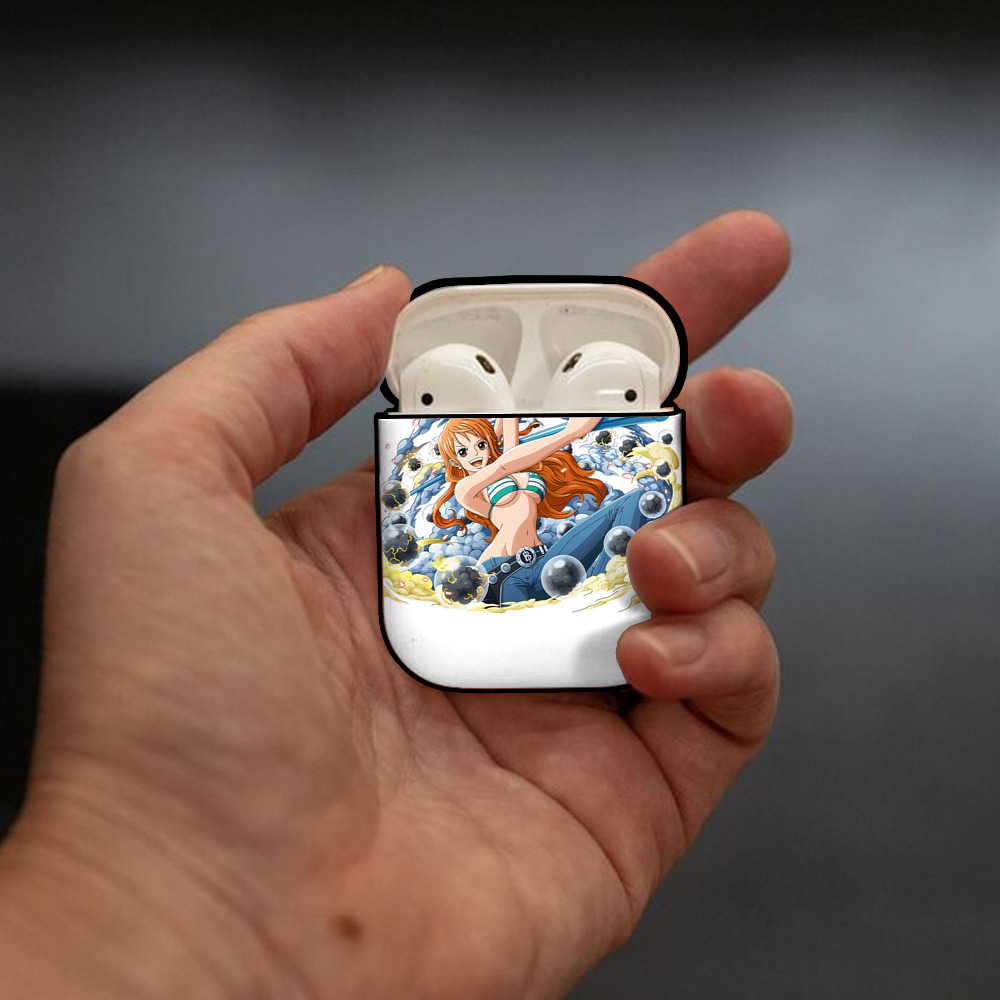 ワンピース ナミ ONE PIECE Nami AirPods 第2世代保護ケース ハードシェル ブラック 耐衝撃・防指紋・カラビナ付き