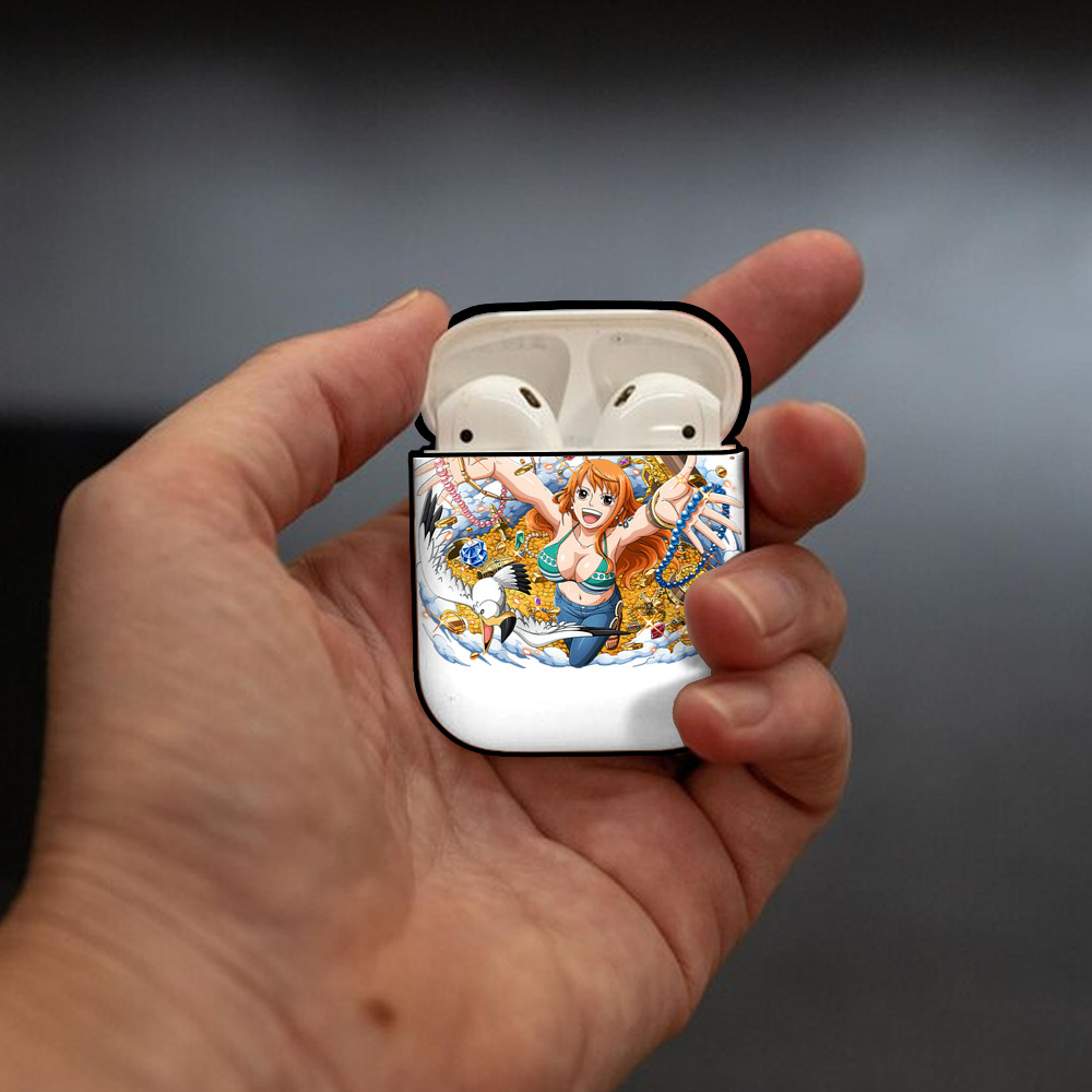 ワンピース ナミ ONE PIECE Nami AirPods 第2世代保護ケース ハードシェル ブラック 耐衝撃・防指紋・カラビナ付き