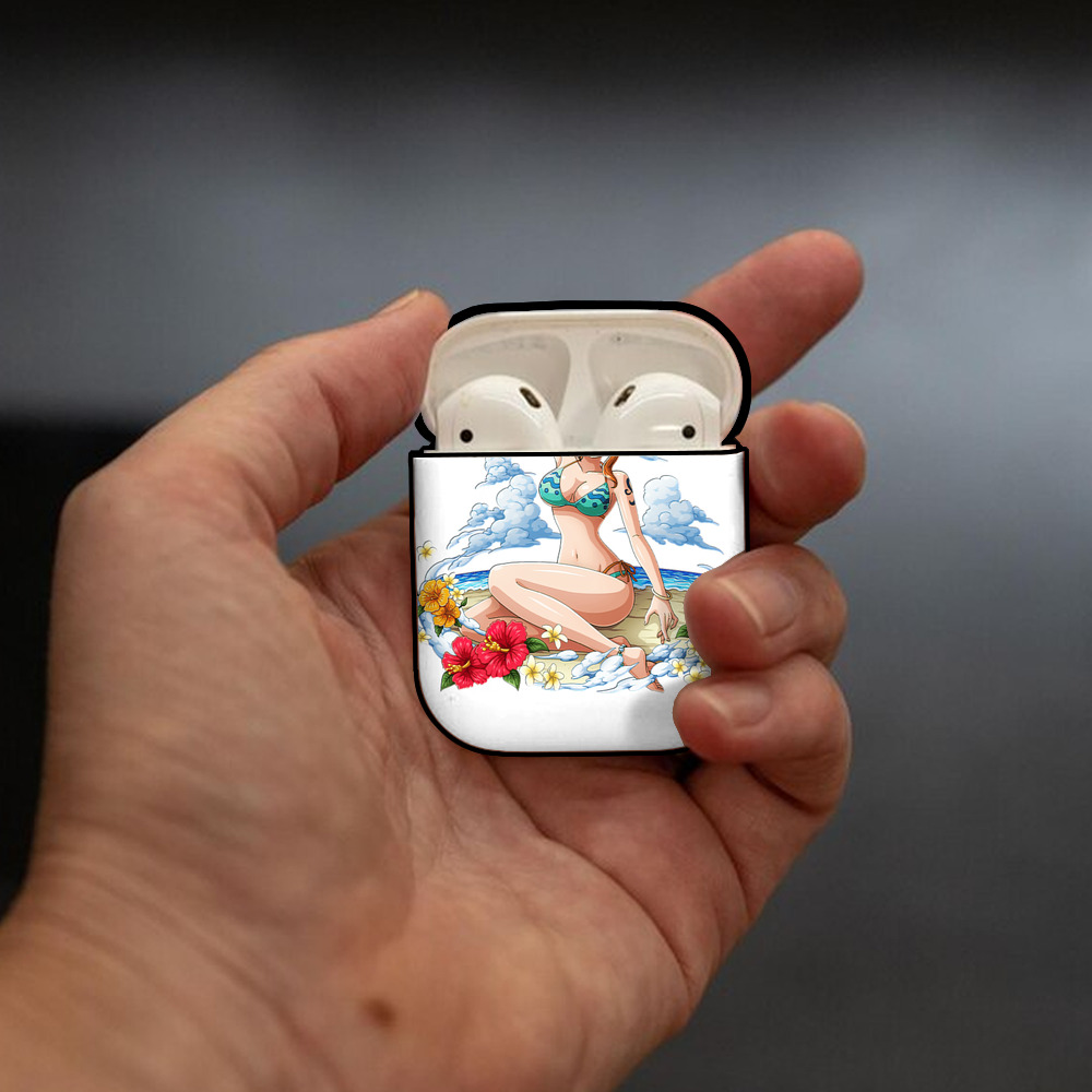 ワンピース ナミ ONE PIECE Nami AirPods 第2世代保護ケース ハードシェル ブラック 耐衝撃・防指紋・カラビナ付き