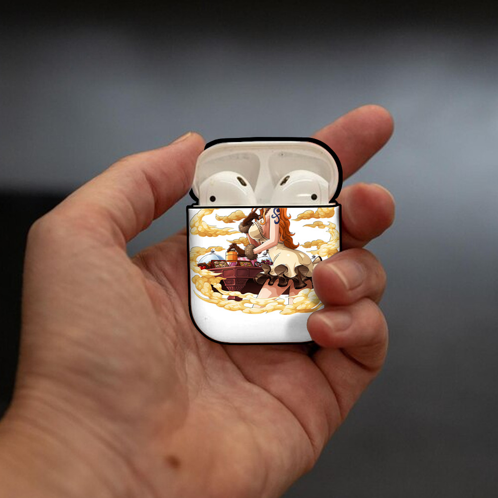 ワンピース ナミ ONE PIECE Nami AirPods 第2世代保護ケース ハードシェル ブラック 耐衝撃・防指紋・カラビナ付き
