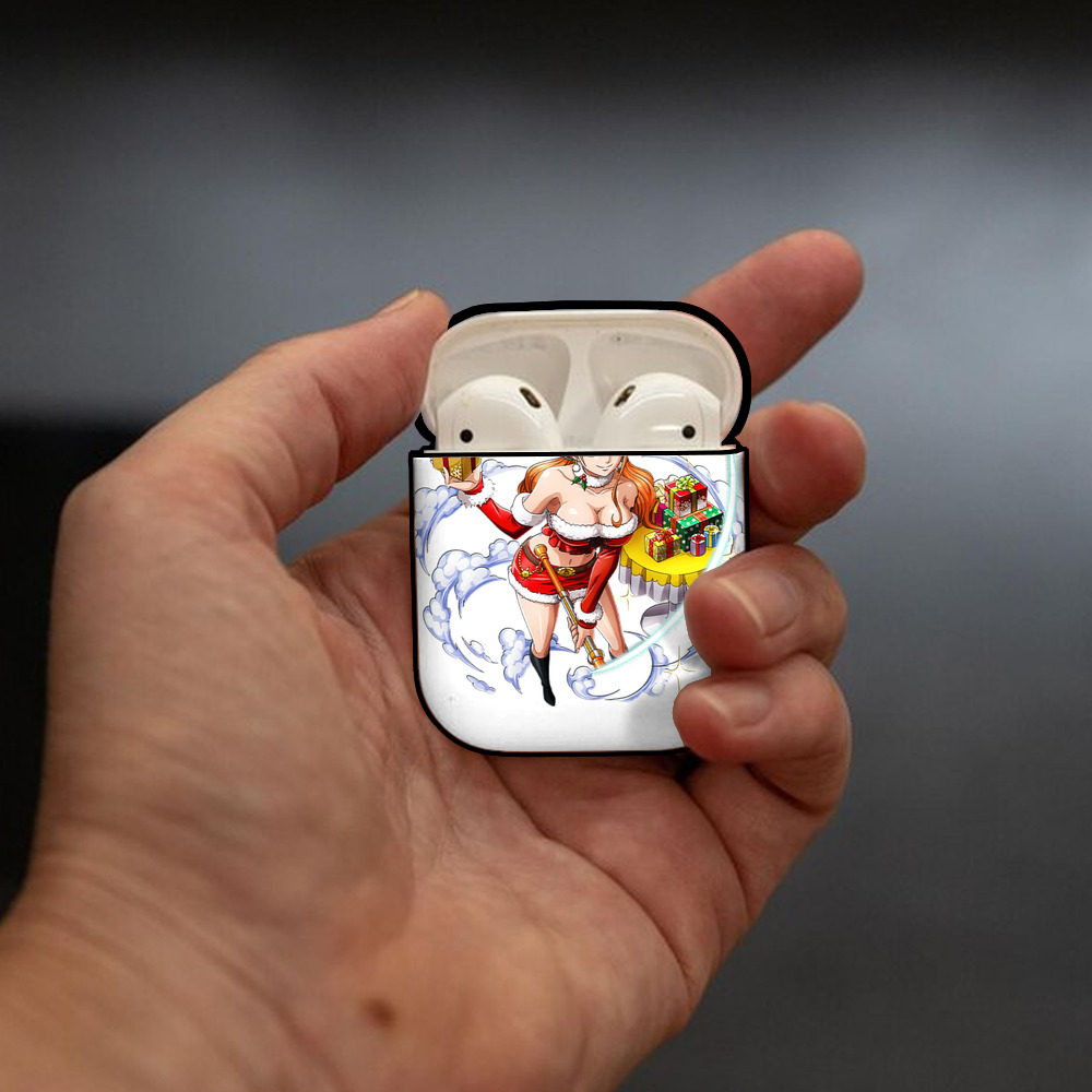 ワンピース ナミ ONE PIECE Nami AirPods 第2世代保護ケース ハードシェル ブラック 耐衝撃・防指紋・カラビナ付き