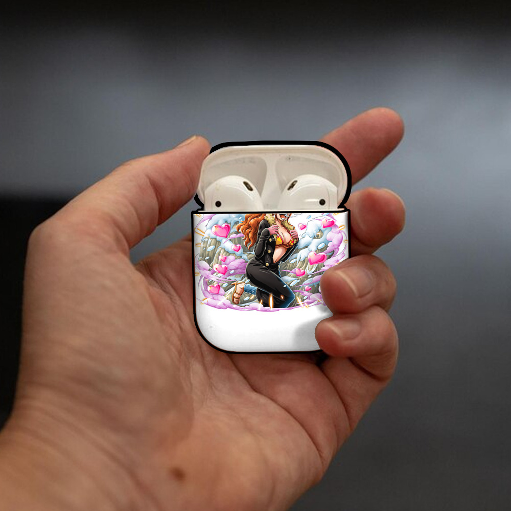 ワンピース ナミ ONE PIECE Nami AirPods 第2世代保護ケース ハードシェル ブラック 耐衝撃・防指紋・カラビナ付き