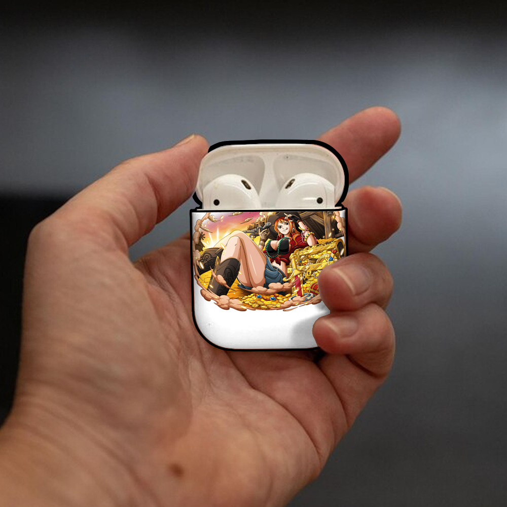 ワンピース ナミ ONE PIECE Nami AirPods 第2世代保護ケース ハードシェル ブラック 耐衝撃・防指紋・カラビナ付き