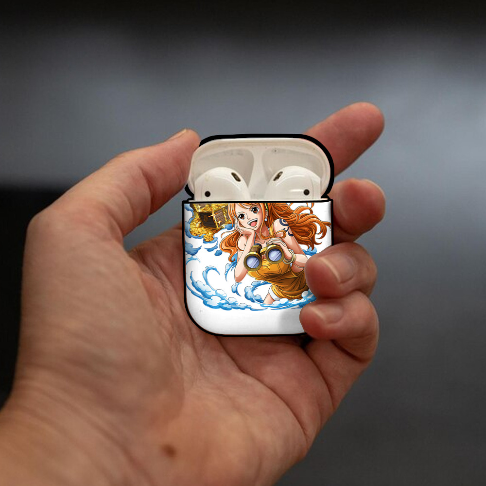 ワンピース ナミ ONE PIECE Nami AirPods 第2世代保護ケース ハードシェル ブラック 耐衝撃・防指紋・カラビナ付き