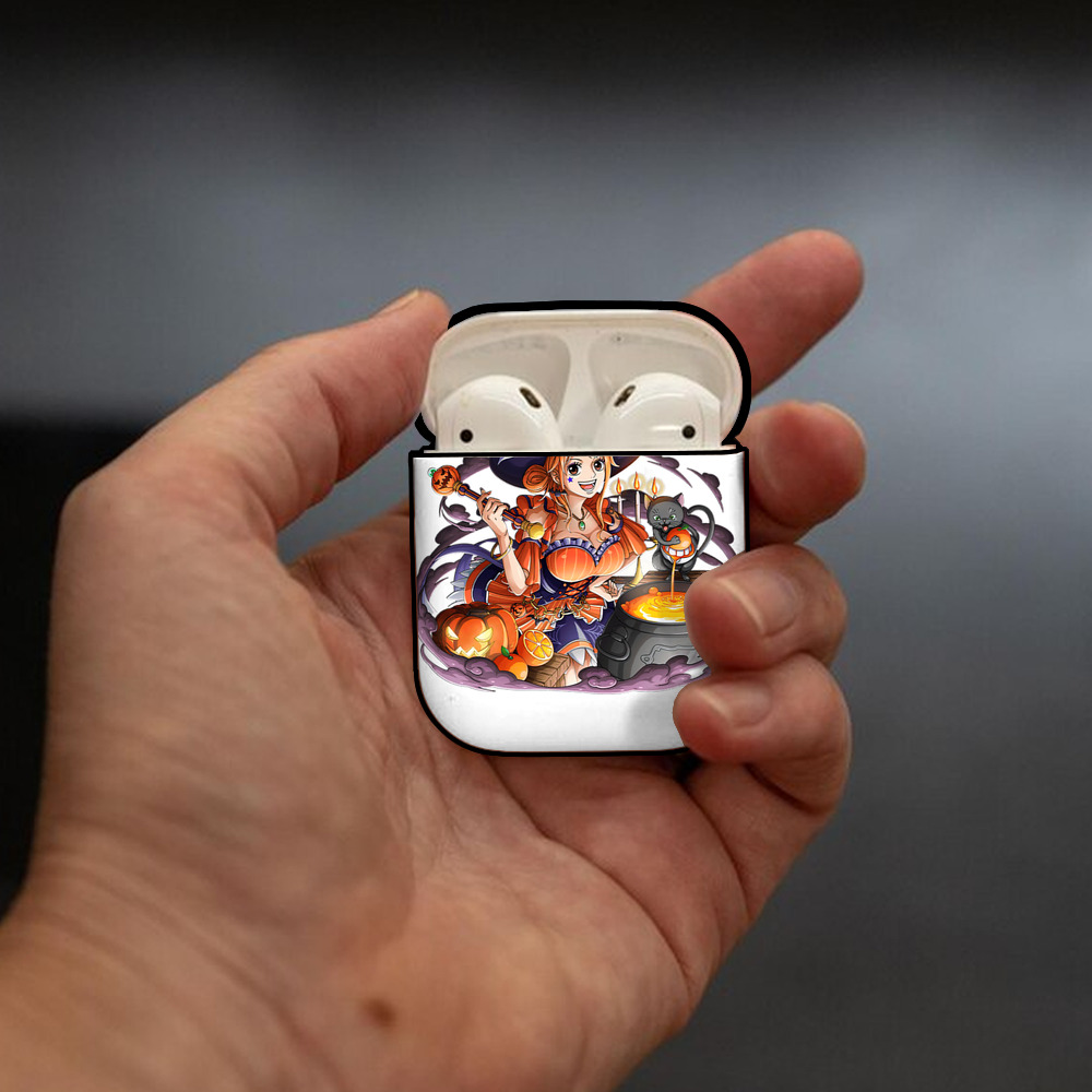 ワンピース ナミ ONE PIECE Nami AirPods 第2世代保護ケース ハードシェル ブラック 耐衝撃・防指紋・カラビナ付き