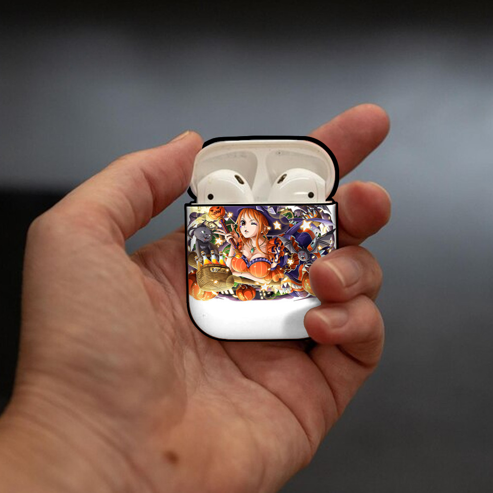 ワンピース ナミ ONE PIECE Nami AirPods 第2世代保護ケース ハードシェル ブラック 耐衝撃・防指紋・カラビナ付き