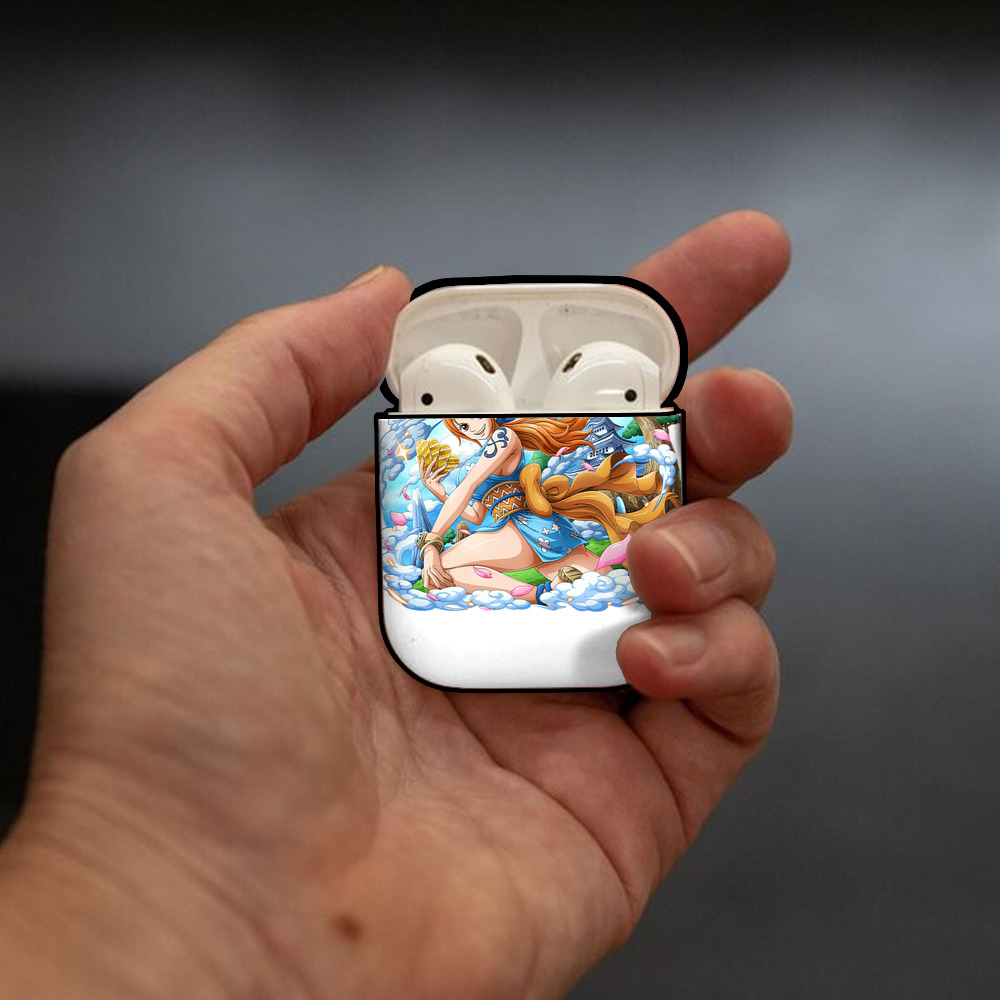 ワンピース ナミ ONE PIECE Nami AirPods 第2世代保護ケース ハードシェル ブラック 耐衝撃・防指紋・カラビナ付き
