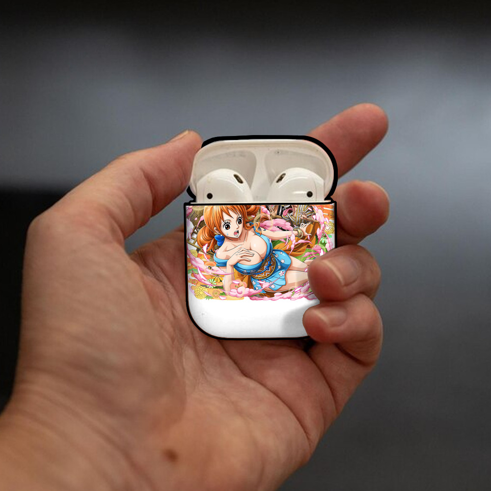 ワンピース ナミ ONE PIECE Nami AirPods 第2世代保護ケース ハードシェル ブラック 耐衝撃・防指紋・カラビナ付き