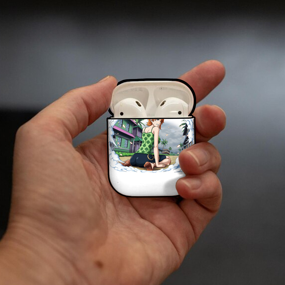 ワンピース ナミ ONE PIECE Nami AirPods 第2世代保護ケース ハードシェル ブラック 耐衝撃・防指紋・カラビナ付き