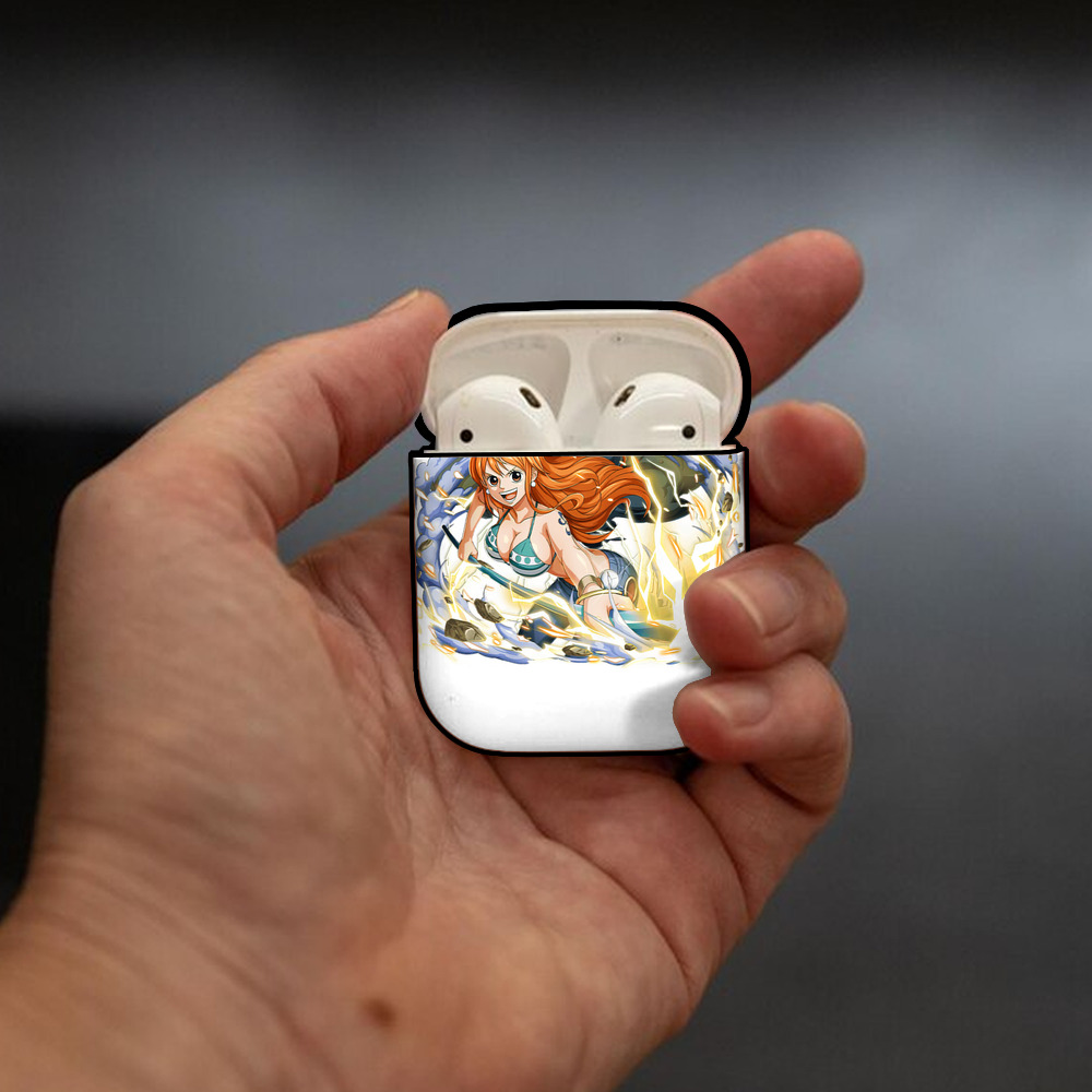 ワンピース ナミ ONE PIECE Nami AirPods 第2世代保護ケース ハードシェル ブラック 耐衝撃・防指紋・カラビナ付き