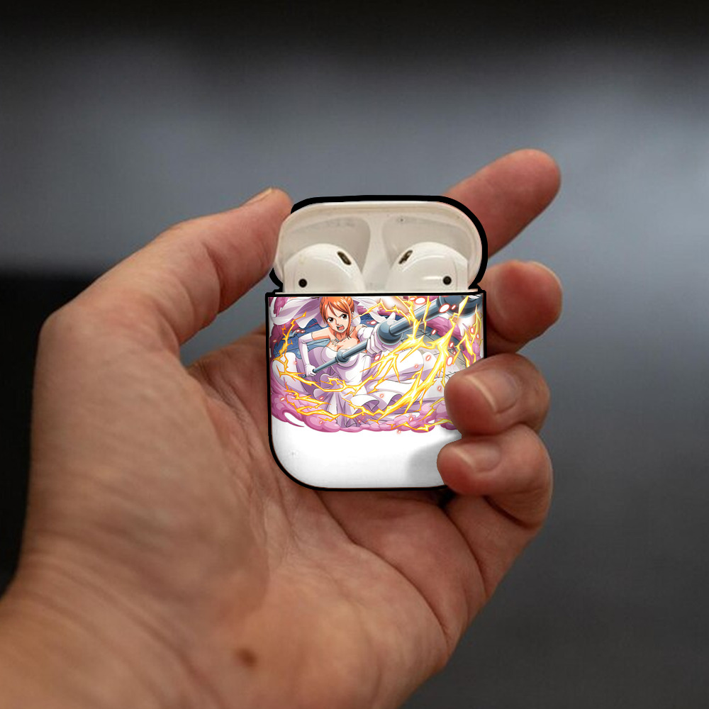 ワンピース ナミ ONE PIECE Nami AirPods 第2世代保護ケース ハードシェル ブラック 耐衝撃・防指紋・カラビナ付き
