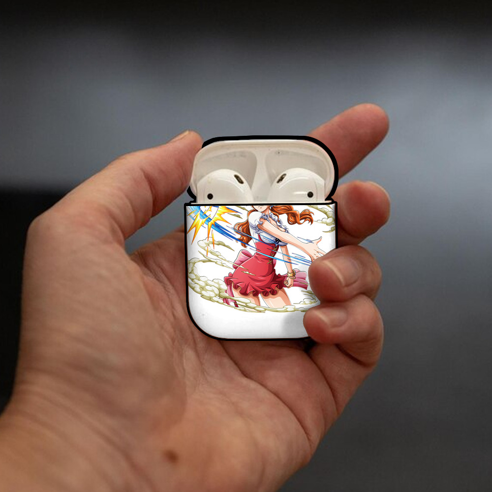 ワンピース ナミ ONE PIECE Nami AirPods 第2世代保護ケース ハードシェル ブラック 耐衝撃・防指紋・カラビナ付き