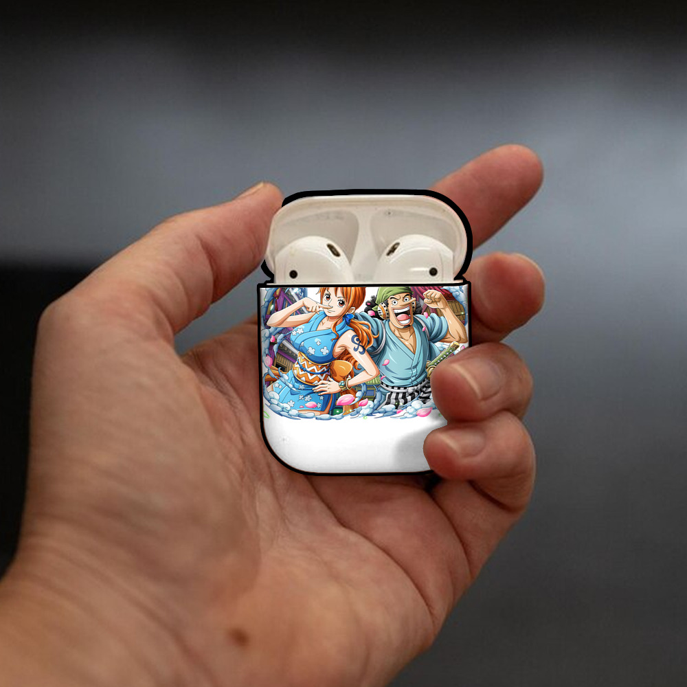ワンピース ナミ ONE PIECE Nami AirPods 第2世代保護ケース ハードシェル ブラック 耐衝撃・防指紋・カラビナ付き
