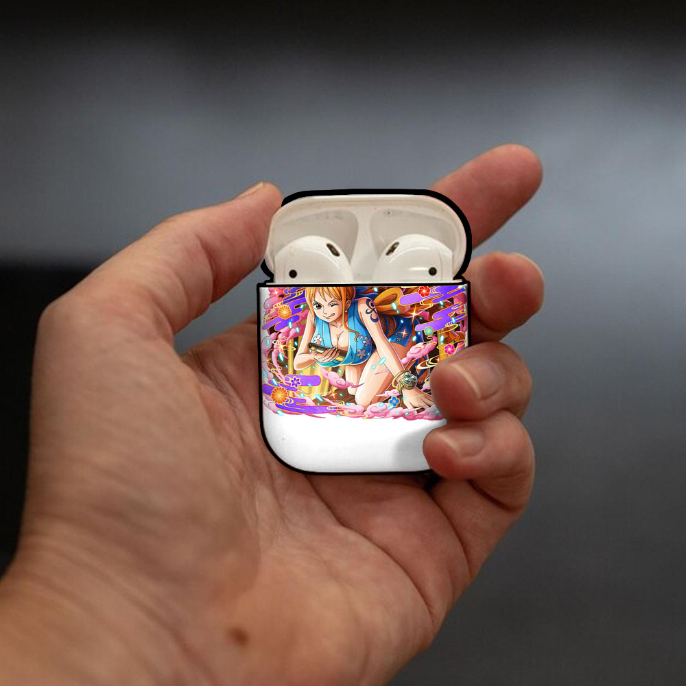 ワンピース ナミ ONE PIECE Nami AirPods 第2世代保護ケース ハードシェル ブラック 耐衝撃・防指紋・カラビナ付き