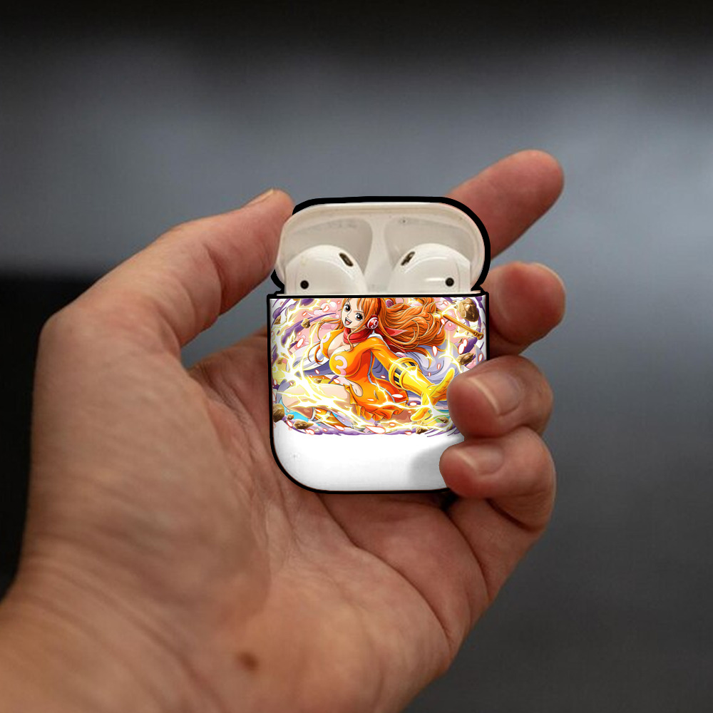 ワンピース ナミ ONE PIECE Nami AirPods 第2世代保護ケース ハードシェル ブラック 耐衝撃・防指紋・カラビナ付き