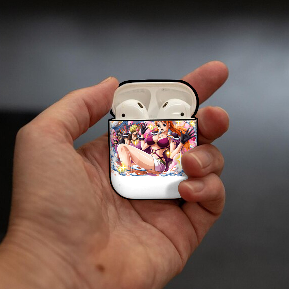 ワンピース ナミ ONE PIECE Nami AirPods 第2世代保護ケース ハードシェル ブラック 耐衝撃・防指紋・カラビナ付き