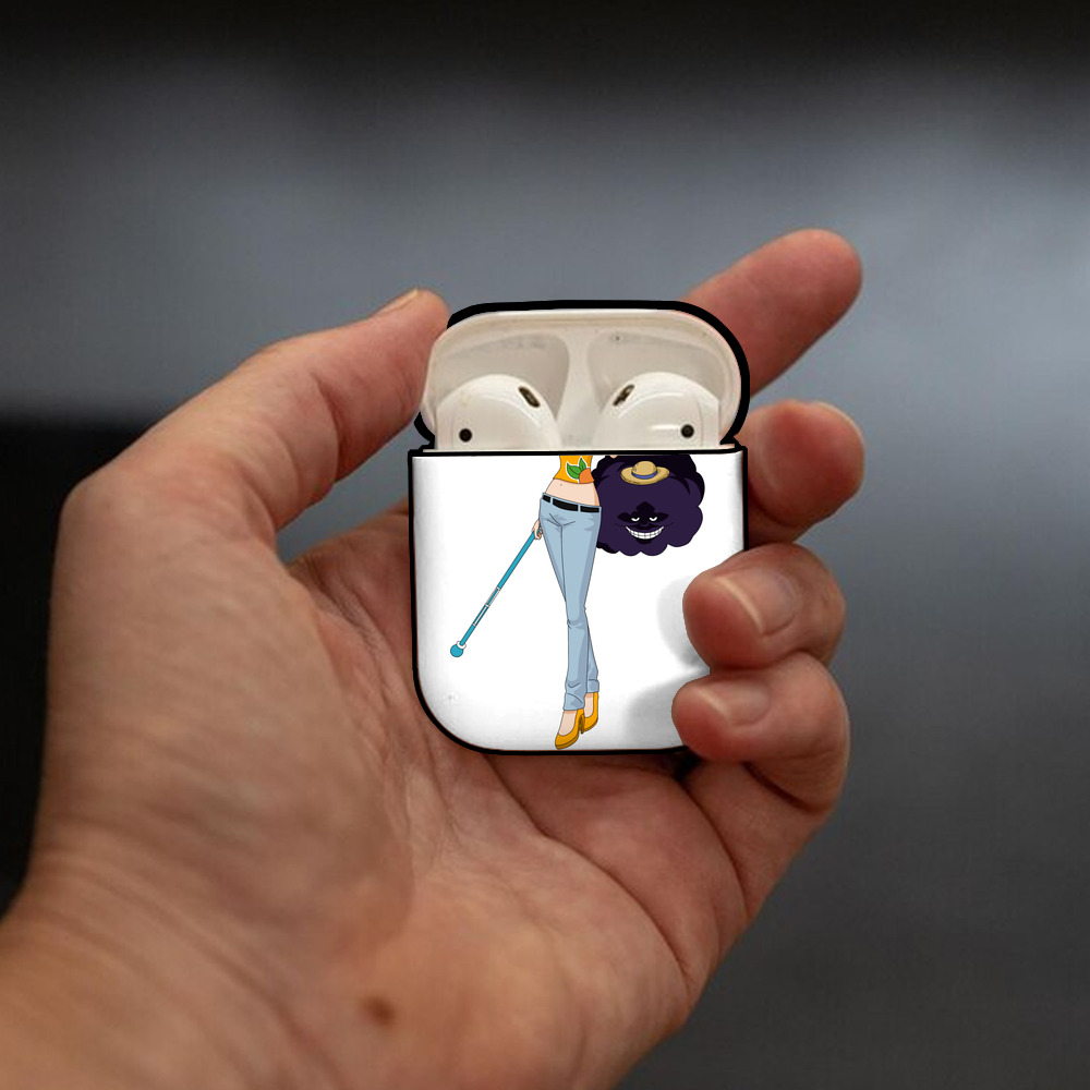 ワンピース ナミ ONE PIECE Nami AirPods 第2世代保護ケース ハードシェル ブラック 耐衝撃・防指紋・カラビナ付き