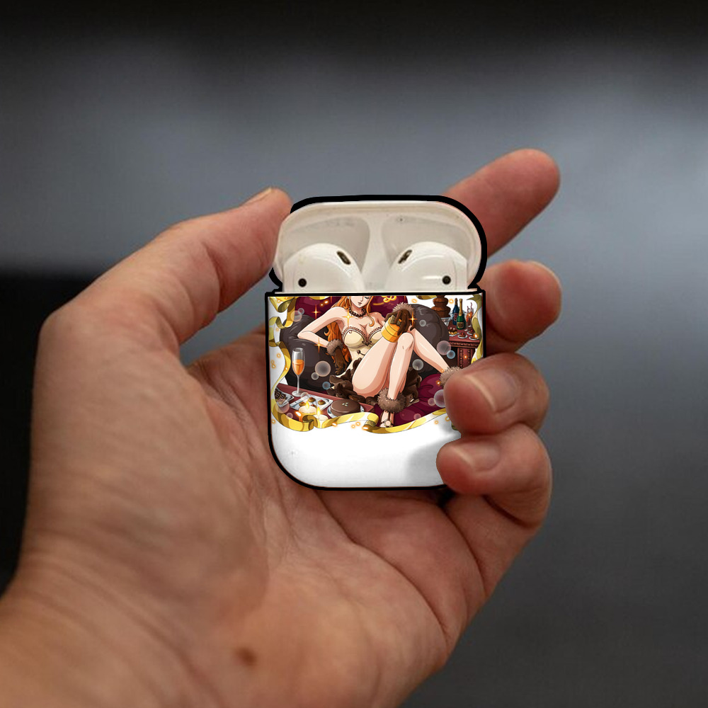 ワンピース ナミ ONE PIECE Nami AirPods 第2世代保護ケース ハードシェル ブラック 耐衝撃・防指紋・カラビナ付き