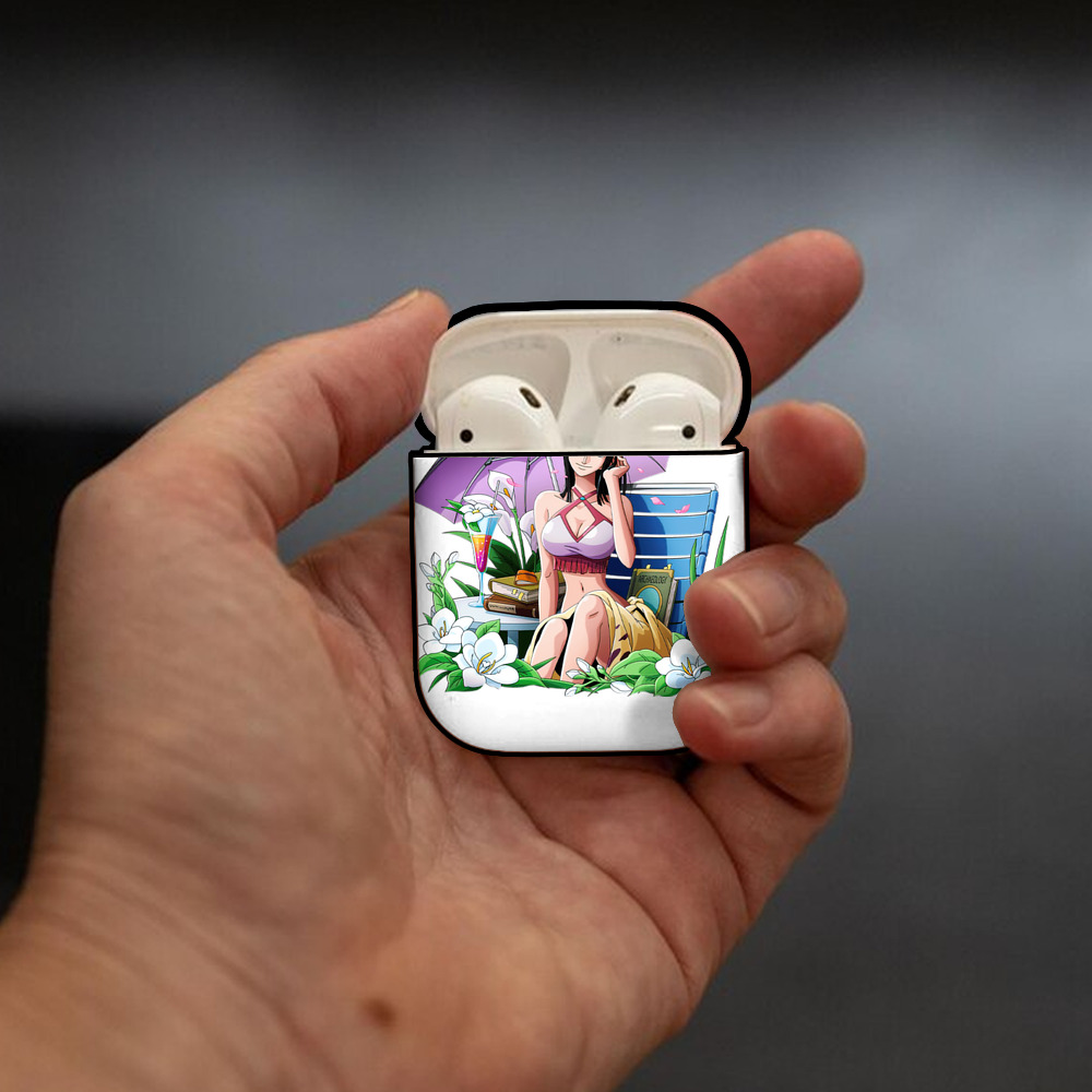 ワンピース ニコ・ロビン ONE PIECE Nico Robin AirPods 第2世代保護ケース ハードシェル ブラック 耐衝撃・防指紋・カラビナ付き