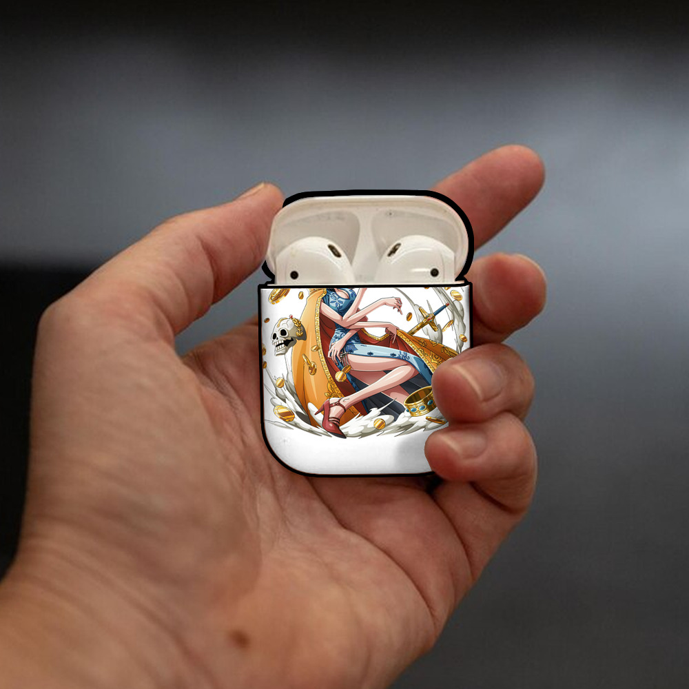 ワンピース ニコ・ロビン ONE PIECE Nico Robin AirPods 第2世代保護ケース ハードシェル ブラック 耐衝撃・防指紋・カラビナ付き