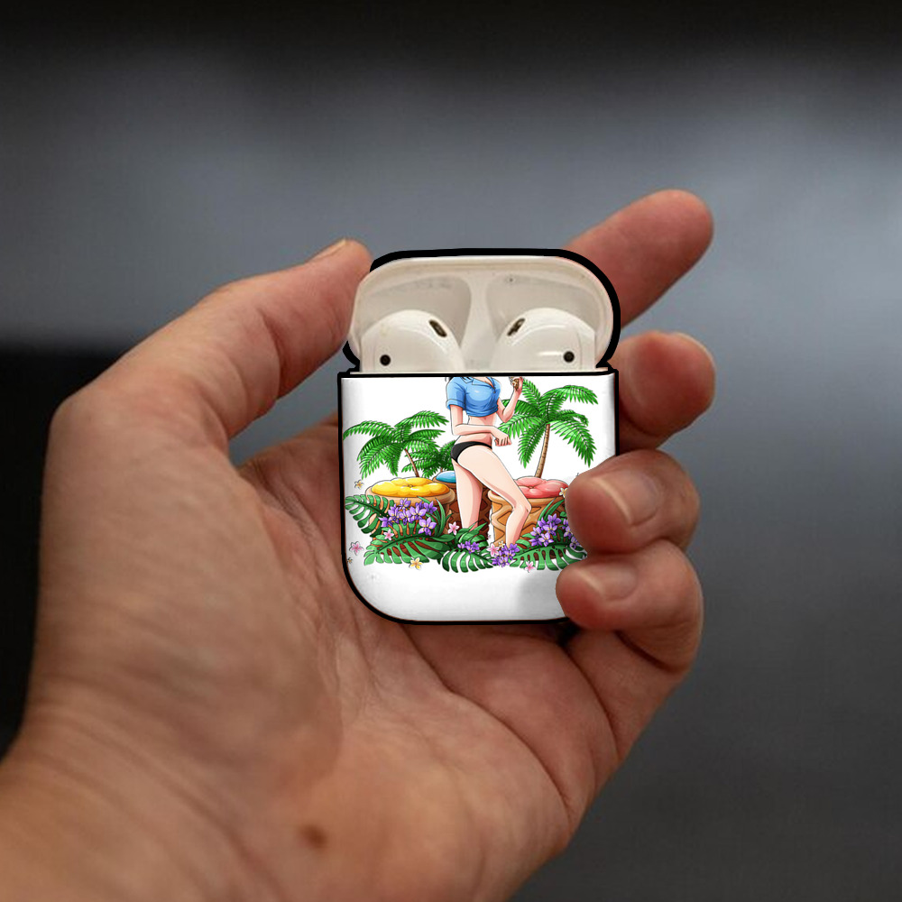 ワンピース ニコ・ロビン ONE PIECE Nico Robin AirPods 第2世代保護ケース ハードシェル ブラック 耐衝撃・防指紋・カラビナ付き