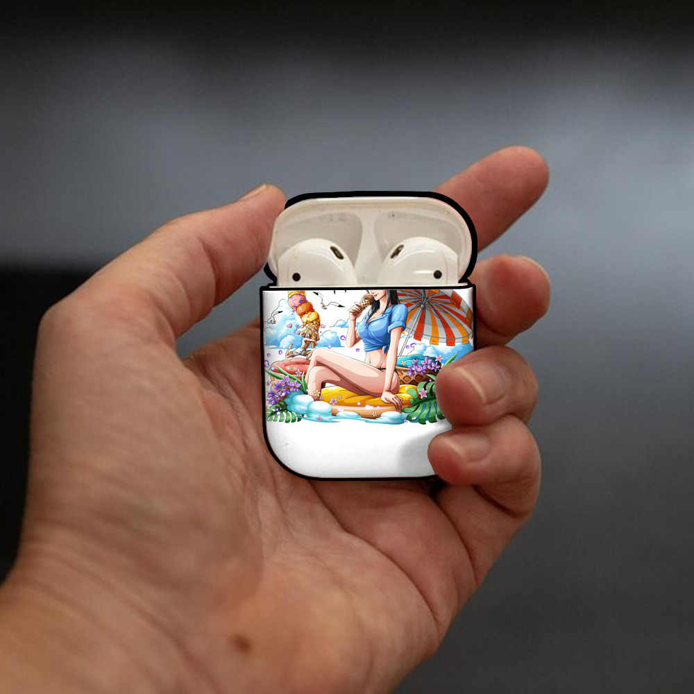 ワンピース ニコ・ロビン ONE PIECE Nico Robin AirPods 第2世代保護ケース ハードシェル ブラック 耐衝撃・防指紋・カラビナ付き