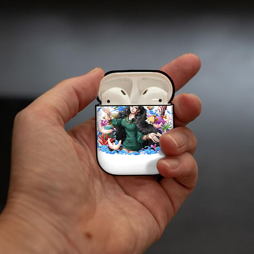 ワンピース ニコ・ロビン ONE PIECE Nico Robin AirPods 第2世代保護ケース ハードシェル ブラック 耐衝撃・防指紋・カラビナ付き