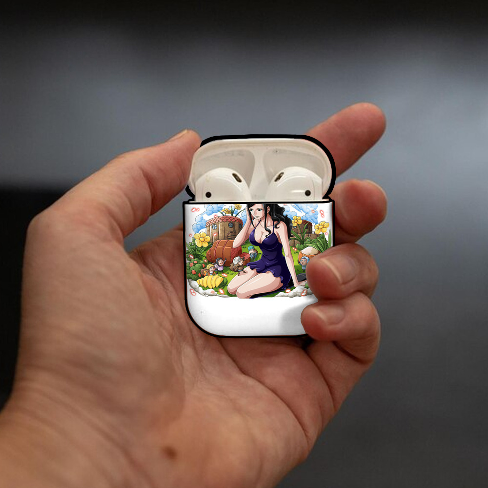 ワンピース ニコ・ロビン ONE PIECE Nico Robin AirPods 第2世代保護ケース ハードシェル ブラック 耐衝撃・防指紋・カラビナ付き