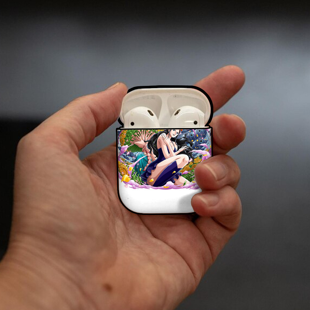 ワンピース ニコ・ロビン ONE PIECE Nico Robin AirPods 第2世代保護ケース ハードシェル ブラック 耐衝撃・防指紋・カラビナ付き