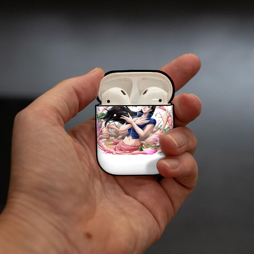 ワンピース ニコ・ロビン ONE PIECE Nico Robin AirPods 第2世代保護ケース ハードシェル ブラック 耐衝撃・防指紋・カラビナ付き