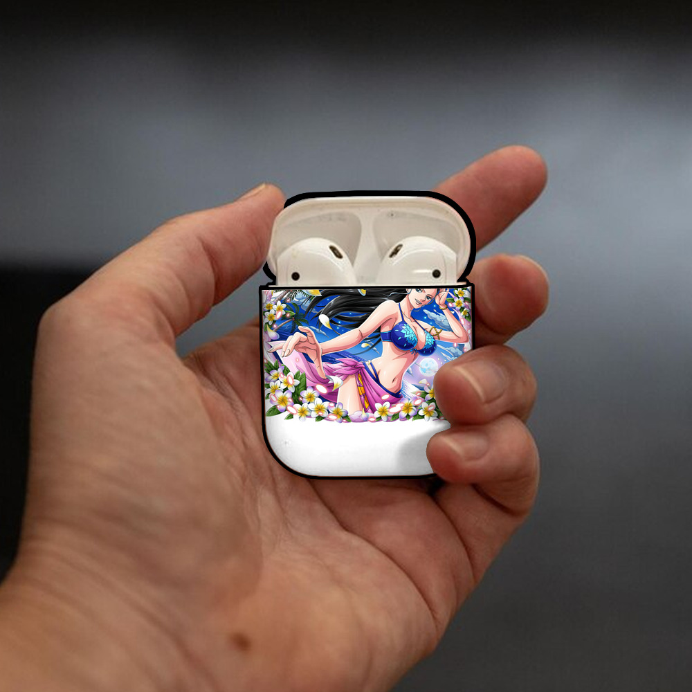 ワンピース ニコ・ロビン ONE PIECE Nico Robin AirPods 第2世代保護ケース ハードシェル ブラック 耐衝撃・防指紋・カラビナ付き