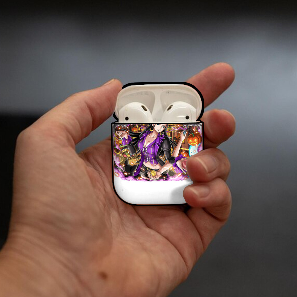 ワンピース ニコ・ロビン ONE PIECE Nico Robin AirPods 第2世代保護ケース ハードシェル ブラック 耐衝撃・防指紋・カラビナ付き