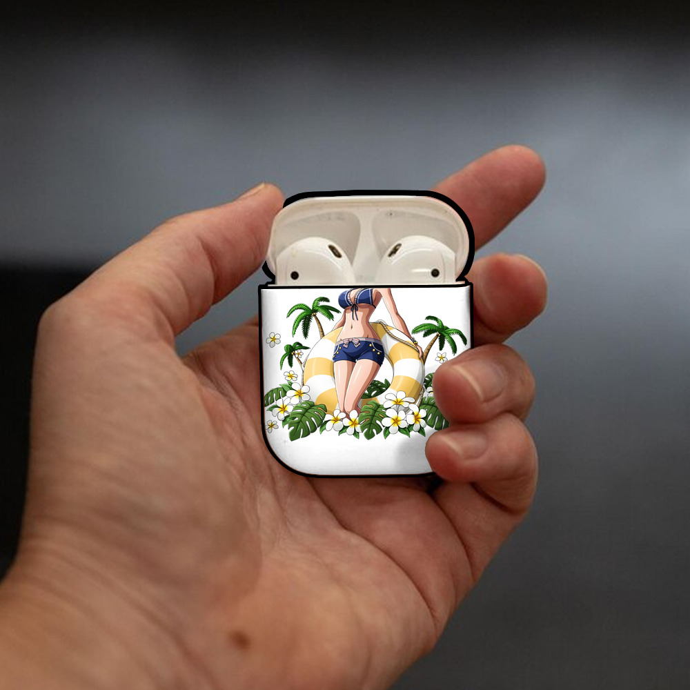 ワンピース ニコ・ロビン ONE PIECE Nico Robin AirPods 第2世代保護ケース ハードシェル ブラック 耐衝撃・防指紋・カラビナ付き