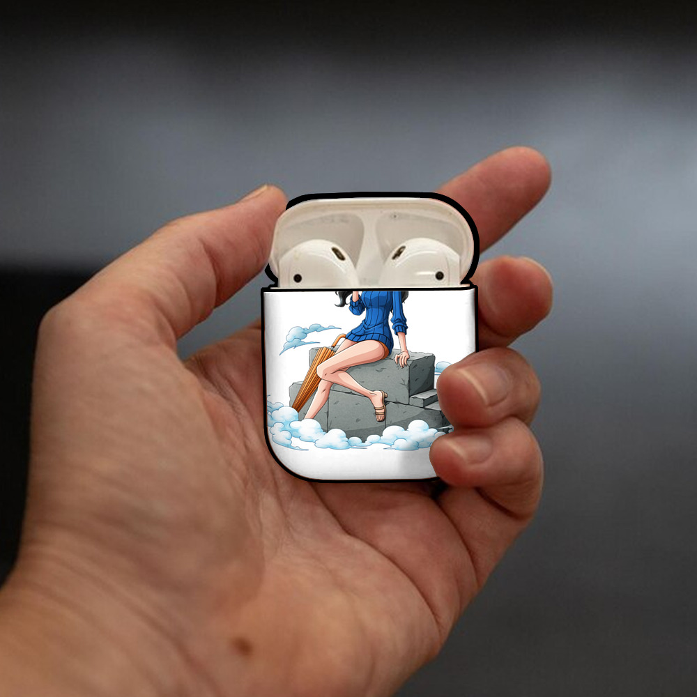 ワンピース ニコ・ロビン ONE PIECE Nico Robin AirPods 第2世代保護ケース ハードシェル ブラック 耐衝撃・防指紋・カラビナ付き