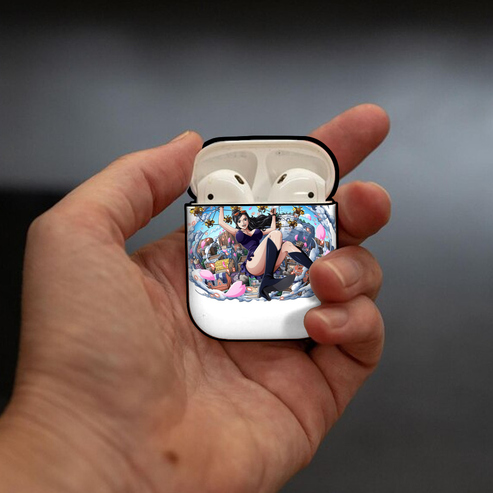 ワンピース ニコ・ロビン ONE PIECE Nico Robin AirPods 第2世代保護ケース ハードシェル ブラック 耐衝撃・防指紋・カラビナ付き