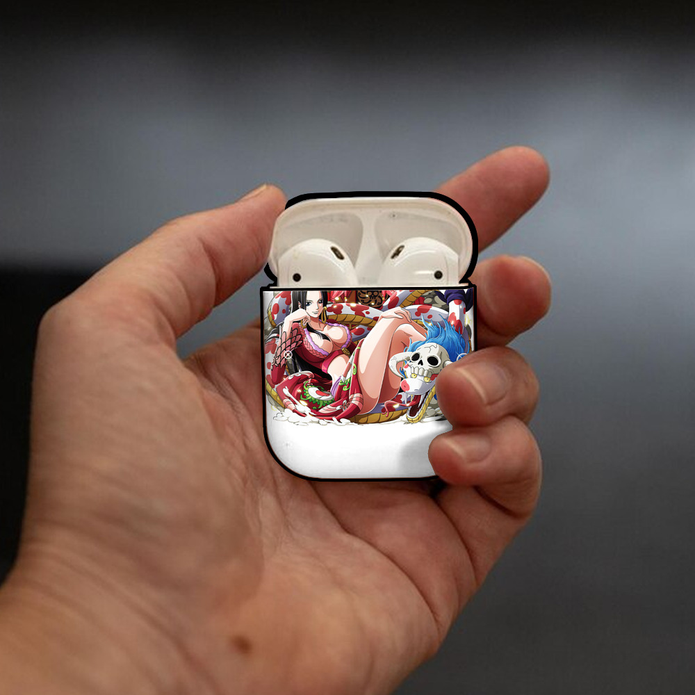 ワンピース ボア・ハンコック ONE PIECE Boa·Hancock AirPods 第2世代保護ケース ハードシェル ブラック 耐衝撃・防指紋・カラビナ付き