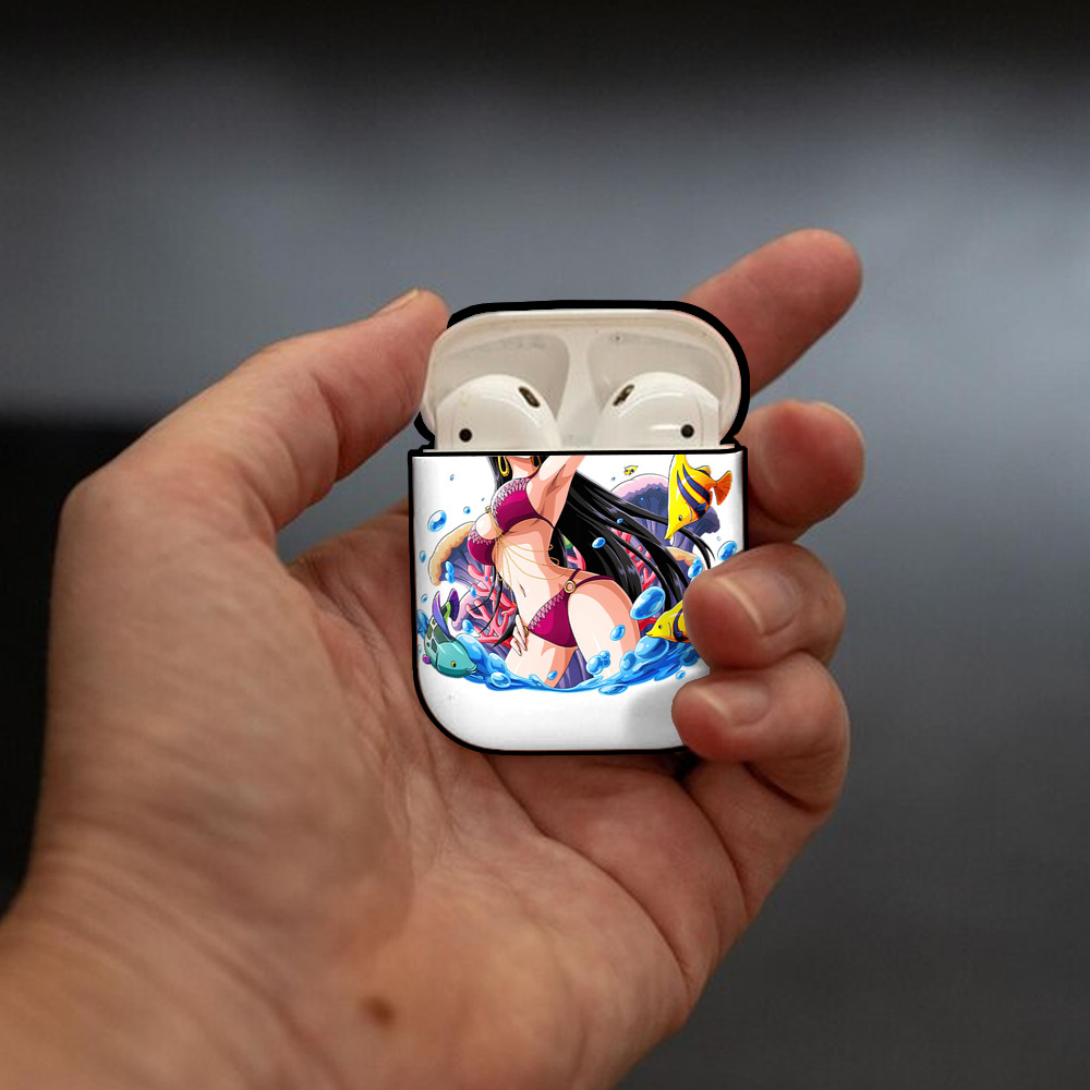ワンピース ボア・ハンコック ONE PIECE Boa·Hancock AirPods 第2世代保護ケース ハードシェル ブラック 耐衝撃・防指紋・カラビナ付き