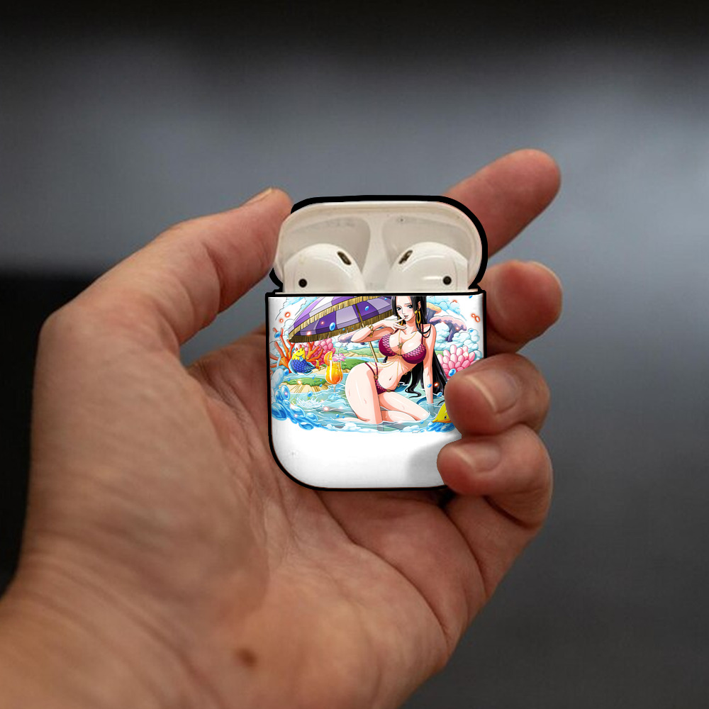 ワンピース ボア・ハンコック ONE PIECE Boa·Hancock AirPods 第2世代保護ケース ハードシェル ブラック 耐衝撃・防指紋・カラビナ付き