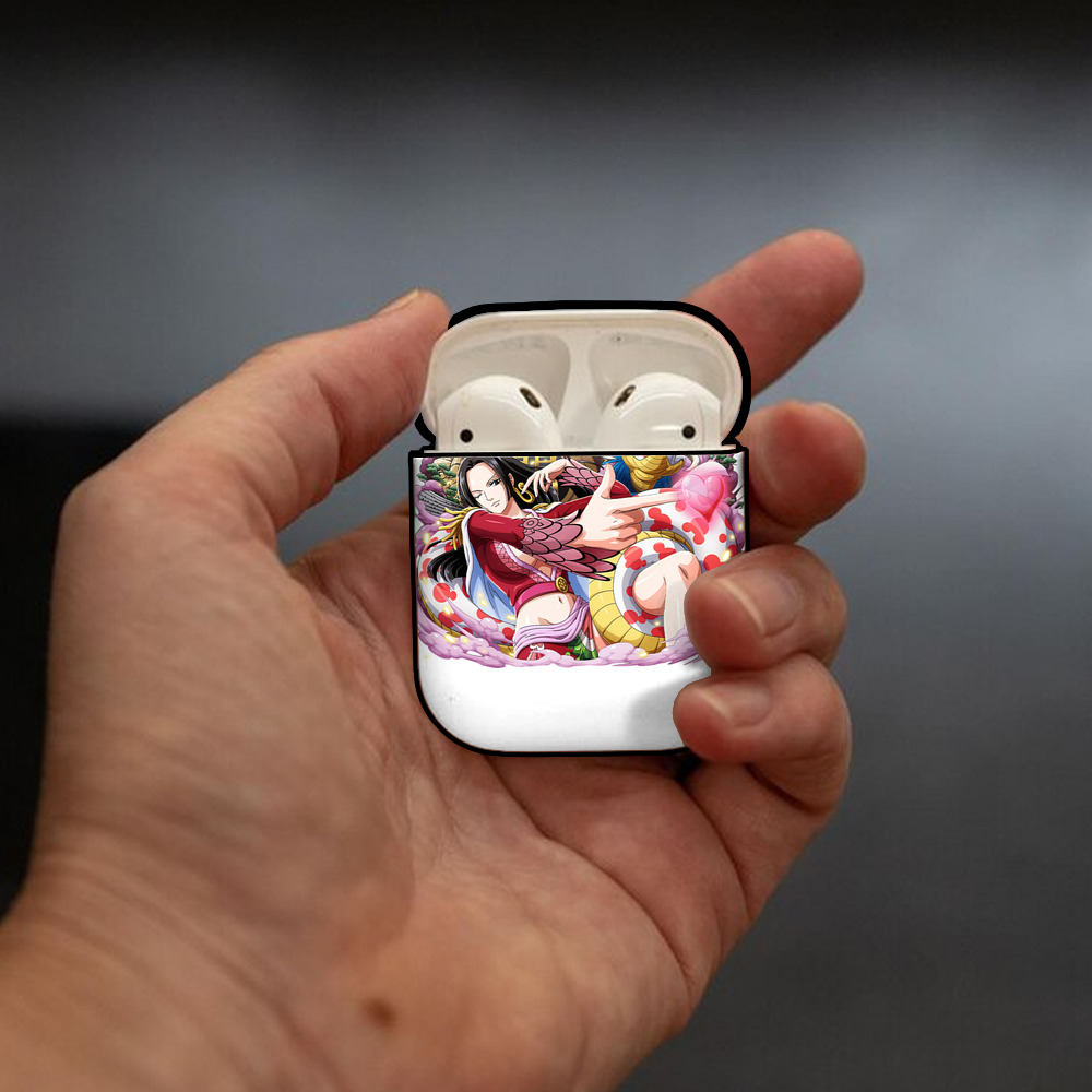 ワンピース ボア・ハンコック ONE PIECE Boa·Hancock AirPods 第2世代保護ケース ハードシェル ブラック 耐衝撃・防指紋・カラビナ付き